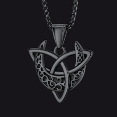 Colar masculino com nó celta da trindade e deusa da lua