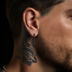 Brincos de argola pendentes Viking Rune Viking Thors Hammer Mjolnir para homens