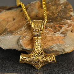 Nórdico Viking Thors Martelo Colar Mjolnir Pingente Masculino