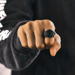 Anel de sinete com olho de Ra do Egito Antigo, joias masculinas