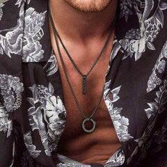 Colar de círculo rúnico viking nórdico masculino e feminino