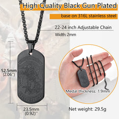 Colar com placa de identificação para cachorro Arcanjo São Miguel Masculino