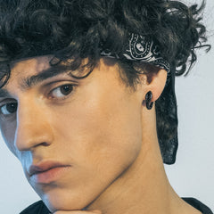 Brincos de argola Huggie de cobra gótica para homens e mulheres