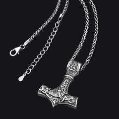 Nórdico Viking Thors Martelo Colar Mjolnir Pingente Masculino