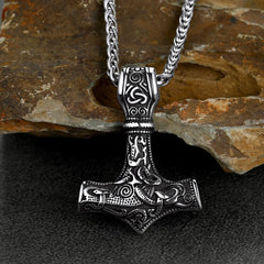 Nórdico Viking Thors Martelo Colar Mjolnir Pingente Masculino