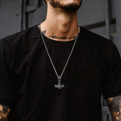 Nórdico Viking Thors Martelo Colar Mjolnir Pingente Masculino