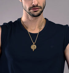 Viking Odins Raven Pendant Necklace Men