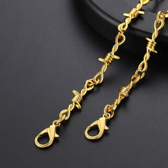 Gothic Thorn Barb Wire Chain Link Halskette Geburtstagsgeschenk für Männer