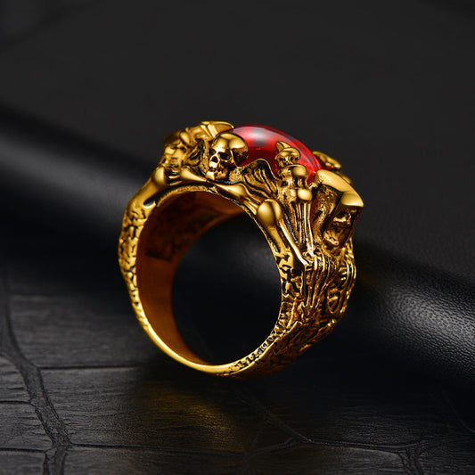 Anel de Sauron com Olho de Motociclista Anel de Garra de Dragão Masculino