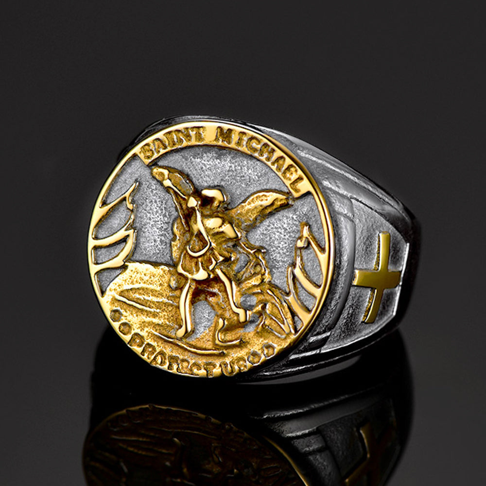 Christlicher Siegelring Saint Michael für Herren