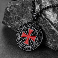 Tempelritter Kreuz Medaillon Halskette Herren