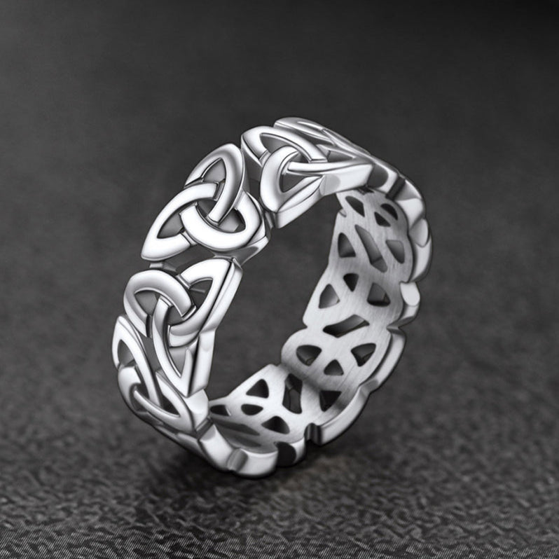 Irish Triquetra Celtic Knot Ring Men Women