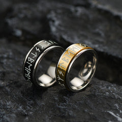 Viking Runes Stainless Steel Ring Men Couple