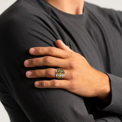 Viking Compass Ring Celtic Knot Men