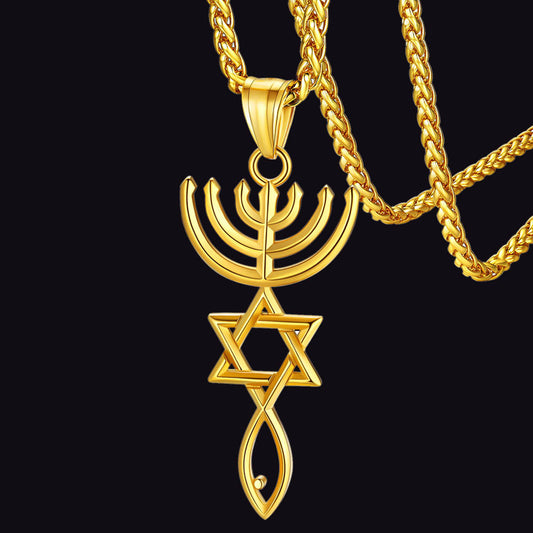 Messianisches Siegel Jerusalem Halskette Amulett Anhänger