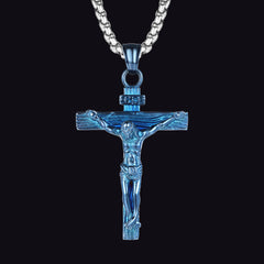 Colar católico com crucifixo e pingente de Jesus para homens e mulheres
