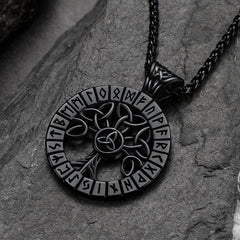 Nordische Wikinger-Runenbaum-Halskette, Amulett für Männer