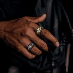Anel de Runa Valknut Viking Nórdico Masculino