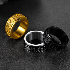 Anel de Runa Viking Nórdica Masculino