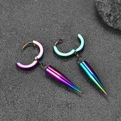 Brincos de argola punk longos com pontas pendentes para homens e mulheres