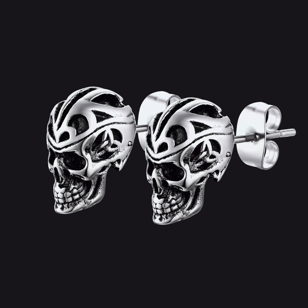 Gothic Keltischer Knoten Totenkopf Ohrstecker für Männer