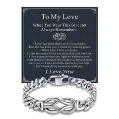 To My Love Infinity Love Knot Cuban Chain Paararmband