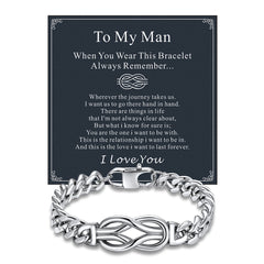 To My Love Infinity Love Knot Cuban Chain Paararmband