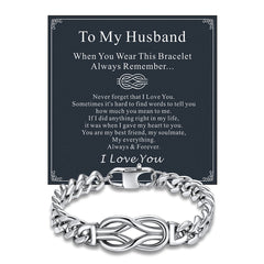 To My Love Infinity Love Knot Cuban Chain Paararmband