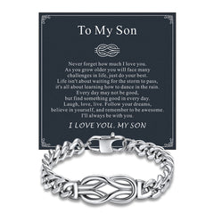 To My Love Infinity Love Knot Cuban Chain Paararmband