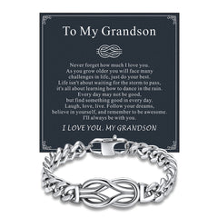 To My Love Infinity Love Knot Cuban Chain Paararmband