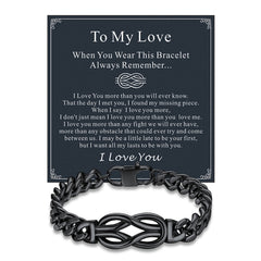 To My Love Infinity Love Knot Cuban Chain Paararmband
