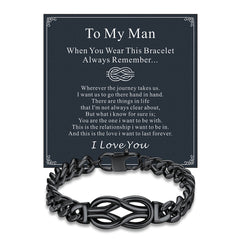 To My Love Infinity Love Knot Cuban Chain Paararmband