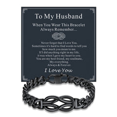 To My Love Infinity Love Knot Cuban Chain Paararmband