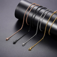 Rolo Cable Chain Necklace for Women Men 2MM Width