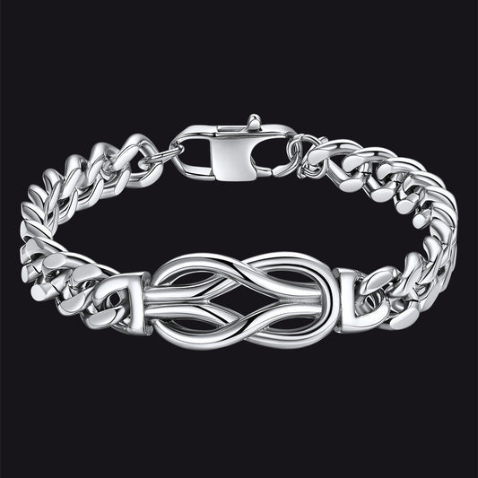 Unendlichkeits-Liebesknoten-Armband mit kubanischer Gliederkette