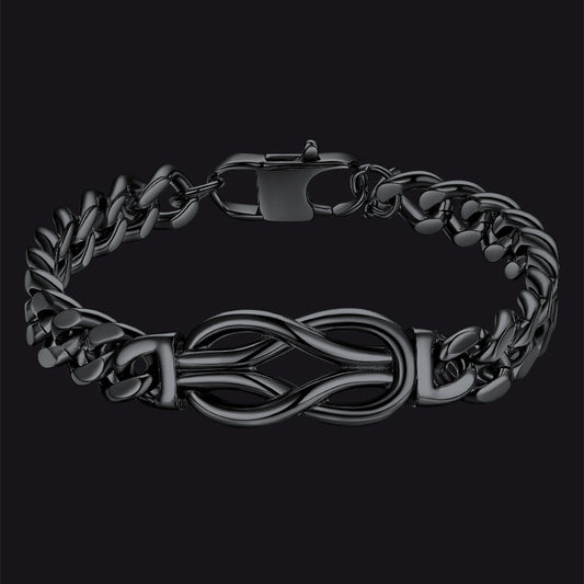 Unendlichkeits-Liebesknoten-Armband mit kubanischer Gliederkette