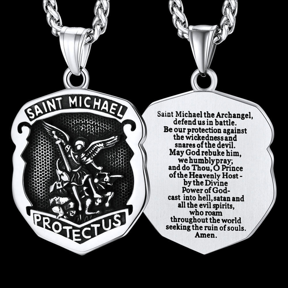 Katholische Saint Michael Anhänger Halskette Männer