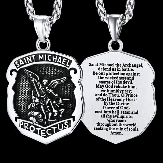 Katholische Saint Michael Anhänger Halskette Männer