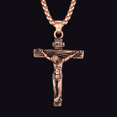 Colar católico com crucifixo e pingente de Jesus para homens e mulheres