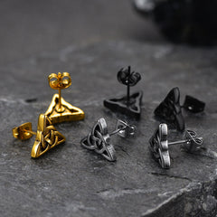 Trinity Celtic Knot Stud Earrings For Men