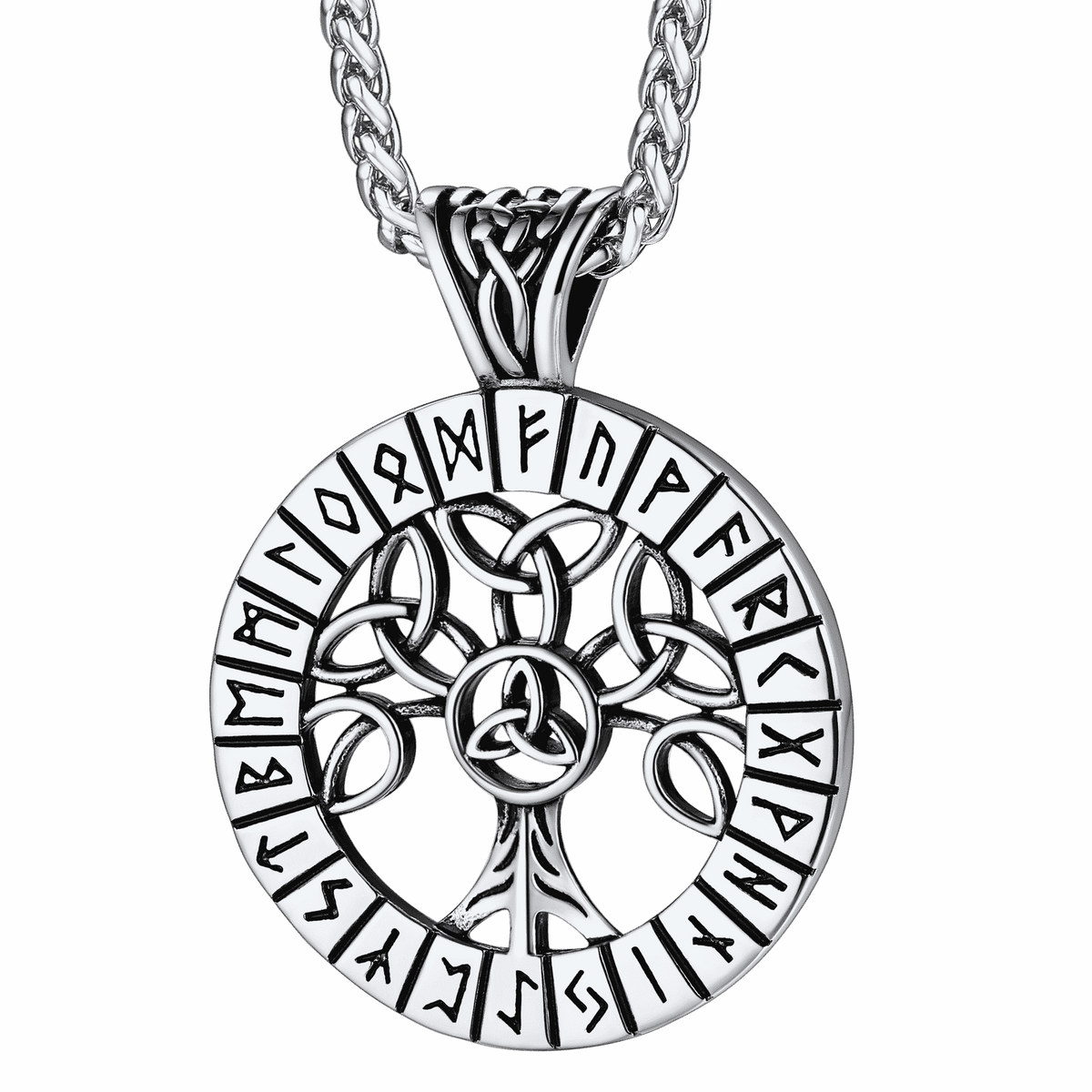 Nordische Wikinger-Runenbaum-Halskette, Amulett für Männer