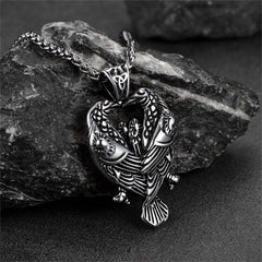 Colar Viking Odins Ravens Pingente Huginn Muninn