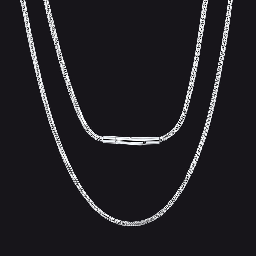 Thin Snake Chain Necklace for Men Women 2mm Width
