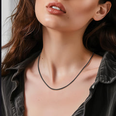 Thin Snake Chain Necklace for Men Women 2mm Width