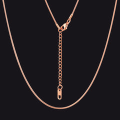 Thin Snake Link Chain Necklace for Women Men 2mm Width