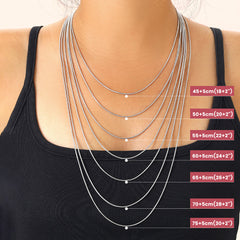 Thin Snake Link Chain Necklace for Women Men 2mm Width