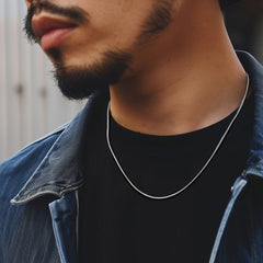 Thin Snake Link Chain Necklace for Women Men 2mm Width