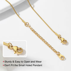 Thin Snake Link Chain Necklace for Women Men 2mm Width