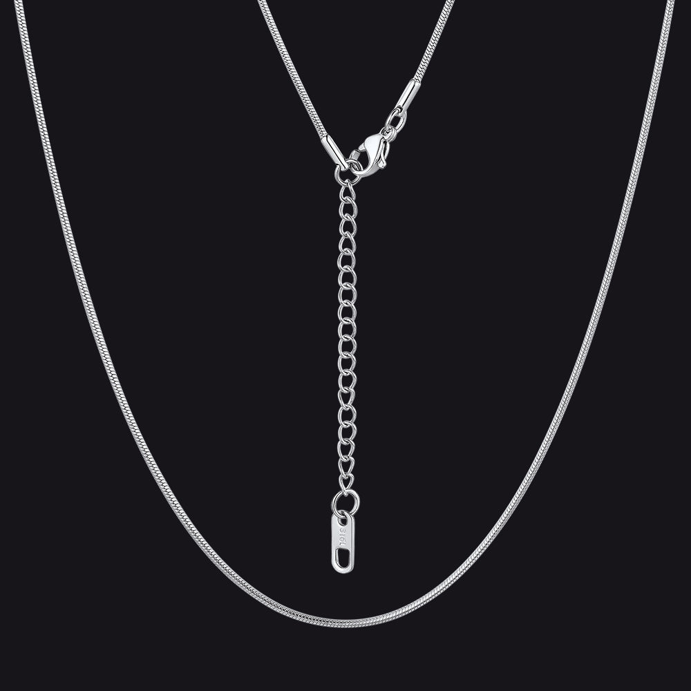 Thin Snake Link Chain Necklace for Women Men 2mm Width