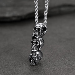 See No Evil Hear No Evil Speak No Evil Totenkopf Halskette Herren